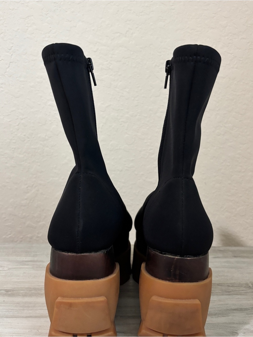 Free People x Jeffrey Campbell City Slicker Flatform Ankle Boots Black Size 9.5 - Picture 5 of 9